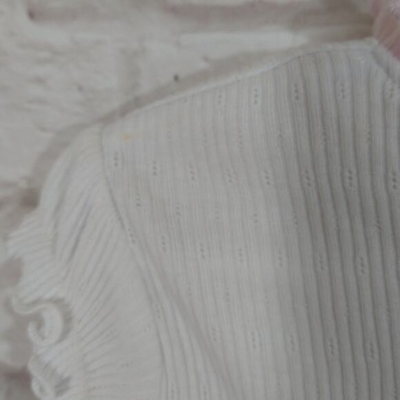 L Mother and Child by Janel Russell Vintage White Pink Sleeper Jumpsuit NWT 6M - Picture 7 of 9